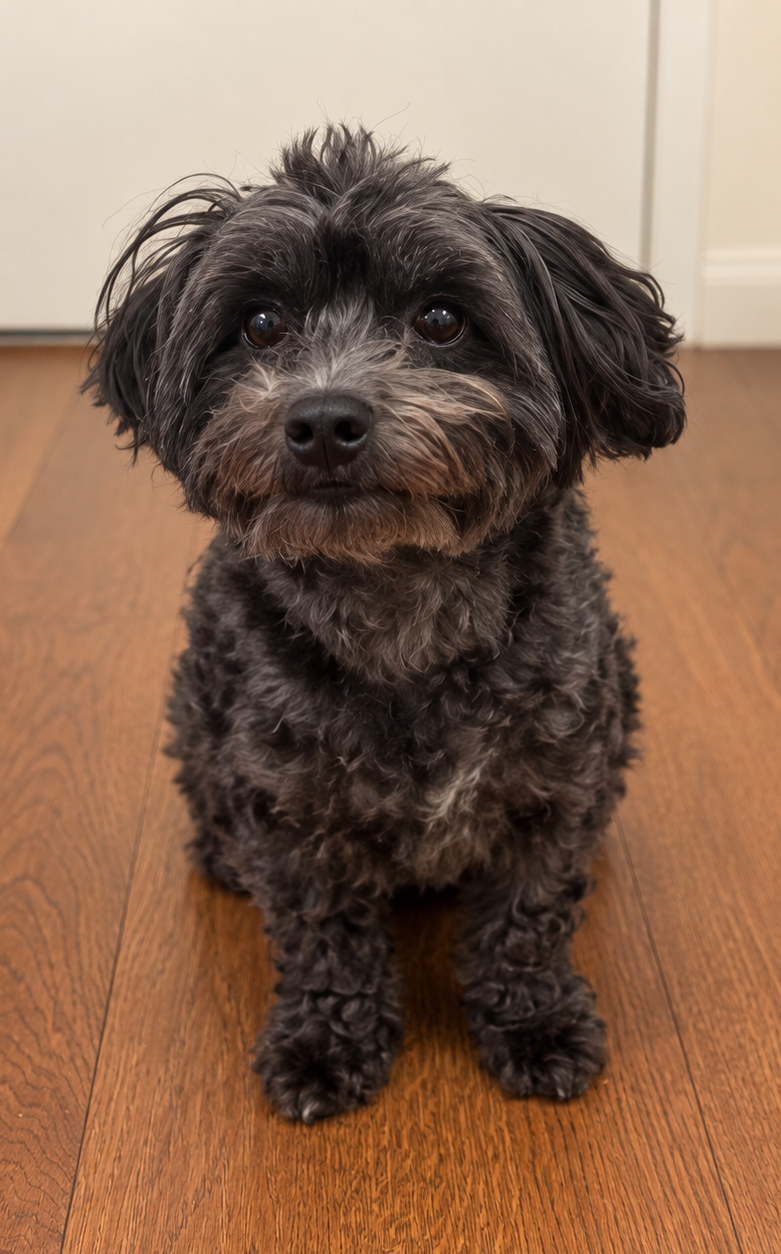 Pepper the Poodle enjoying a fresh DogUnity meal