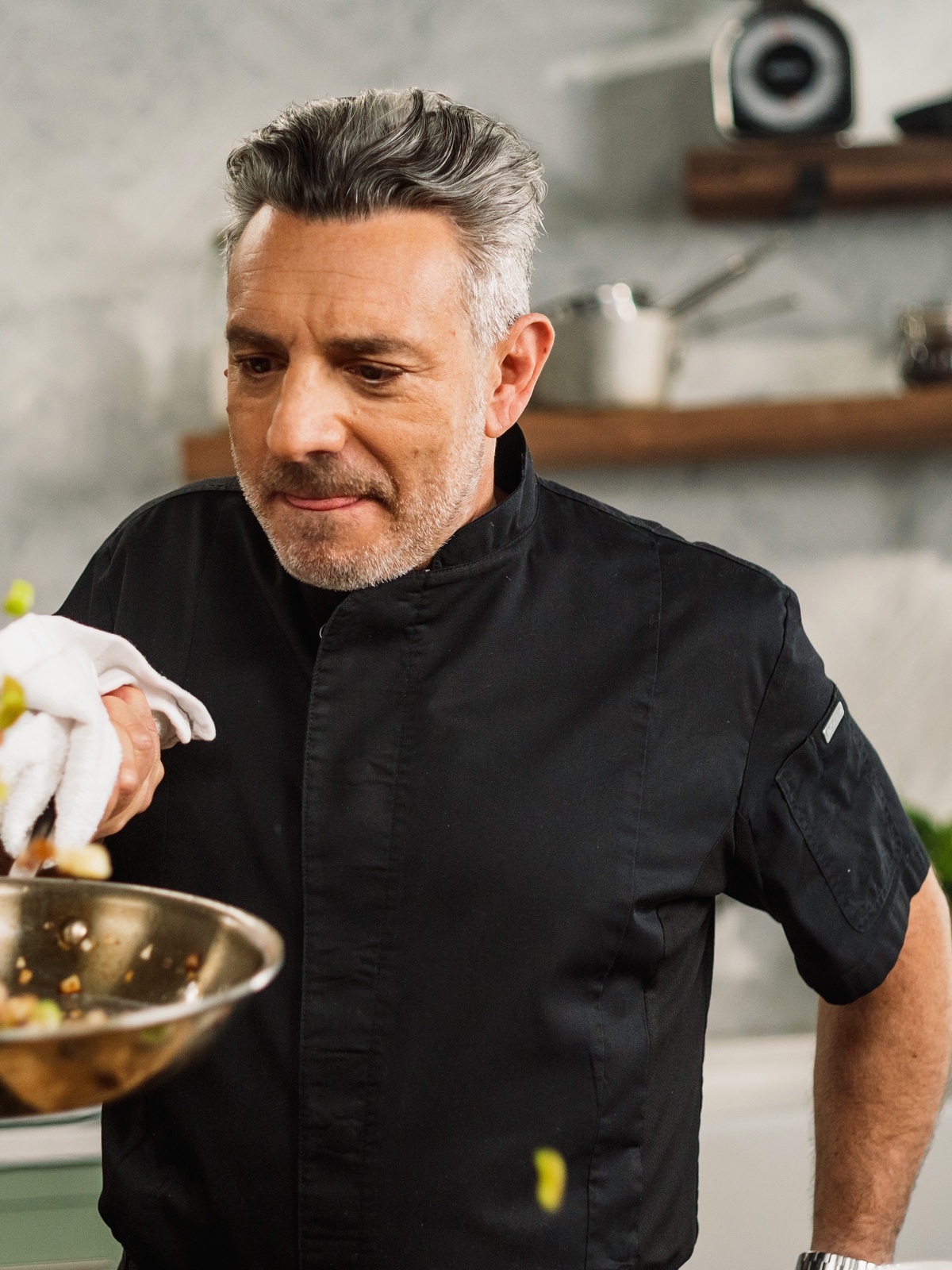 Chef overseeing kitchen quality