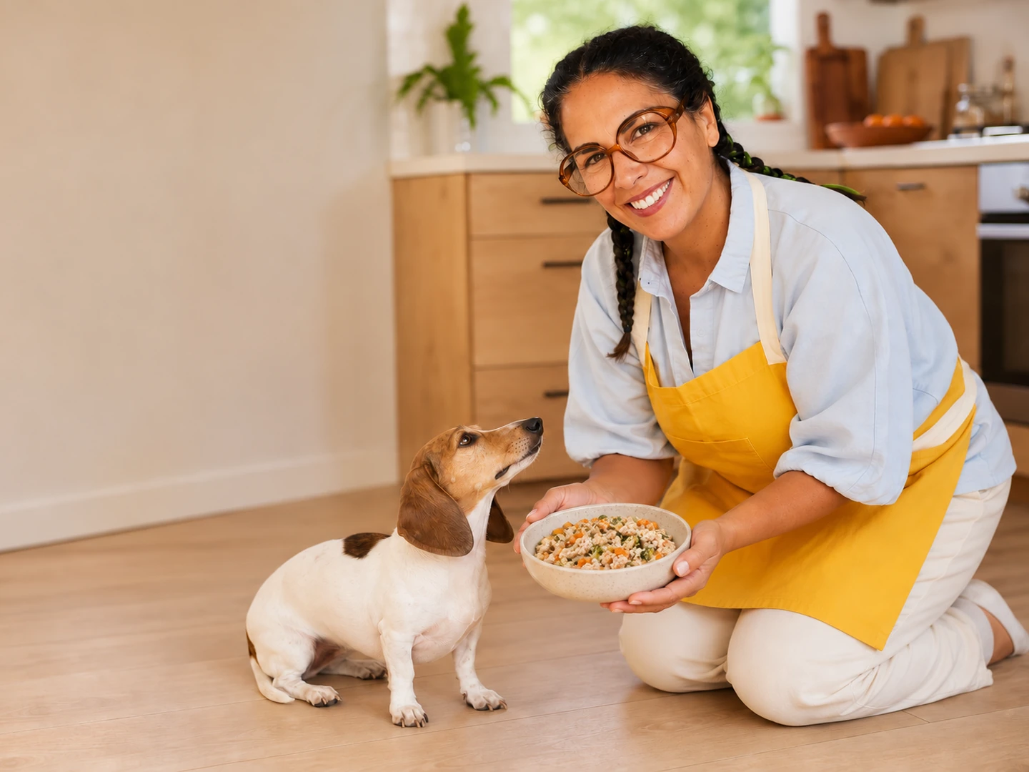 Chef Einat Admony with her dog Bamba on the DogUnity why-DogUnity hero
